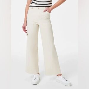 SPANX stretch twill cropped wide leg pant